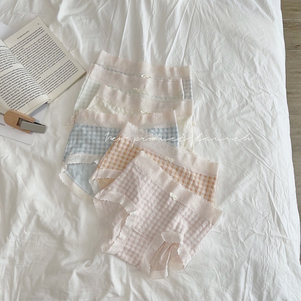 如絲如嫿 日系馬卡龍泡泡格內褲-細節圖3