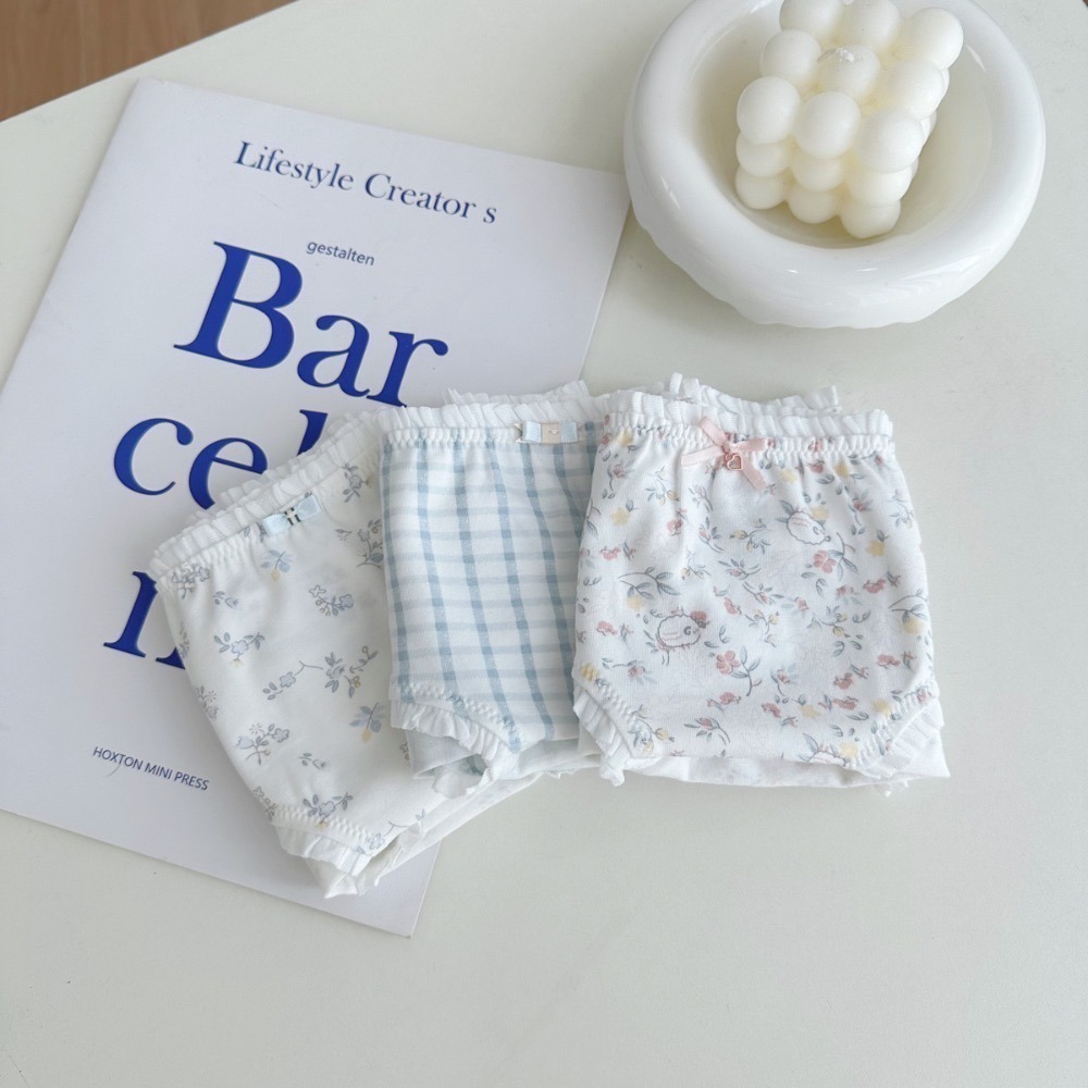 如絲如嫿 日系田園風碎花格子純棉內褲-細節圖5