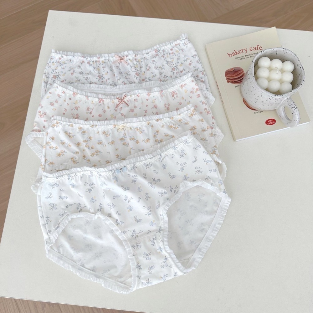 如絲如嫿 日系田園風碎花格子純棉內褲-細節圖7