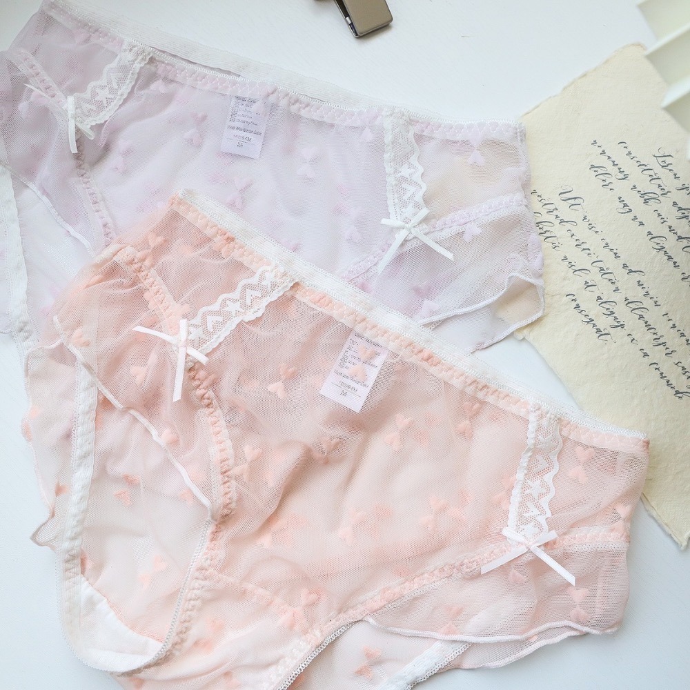 如絲如嫿 親膚愛心蕾絲性感網紗內褲-細節圖5