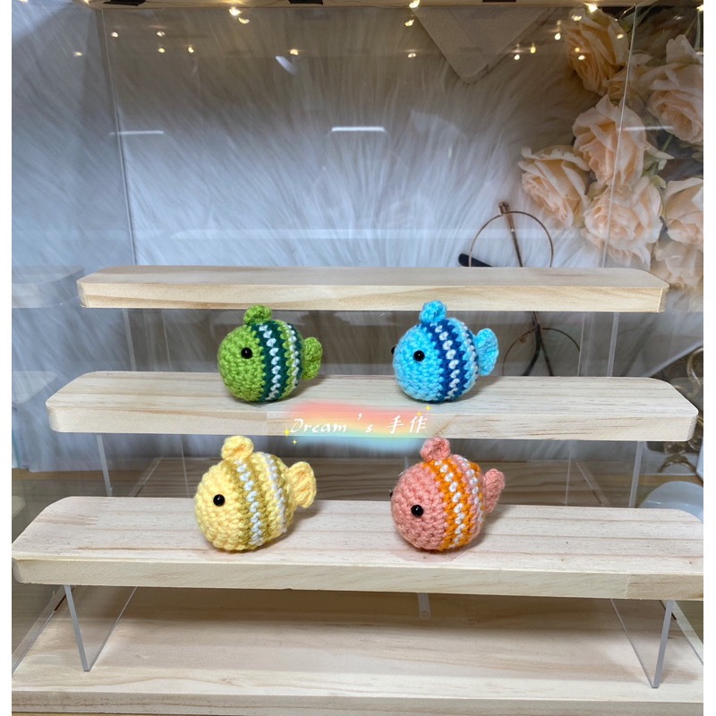 💖Dream’s 手作💖DIY手工毛線編織-可愛熱帶小魚吊飾成品，手機吊飾，鑰匙圈吊飾，小吊飾，婚禮小物-細節圖2