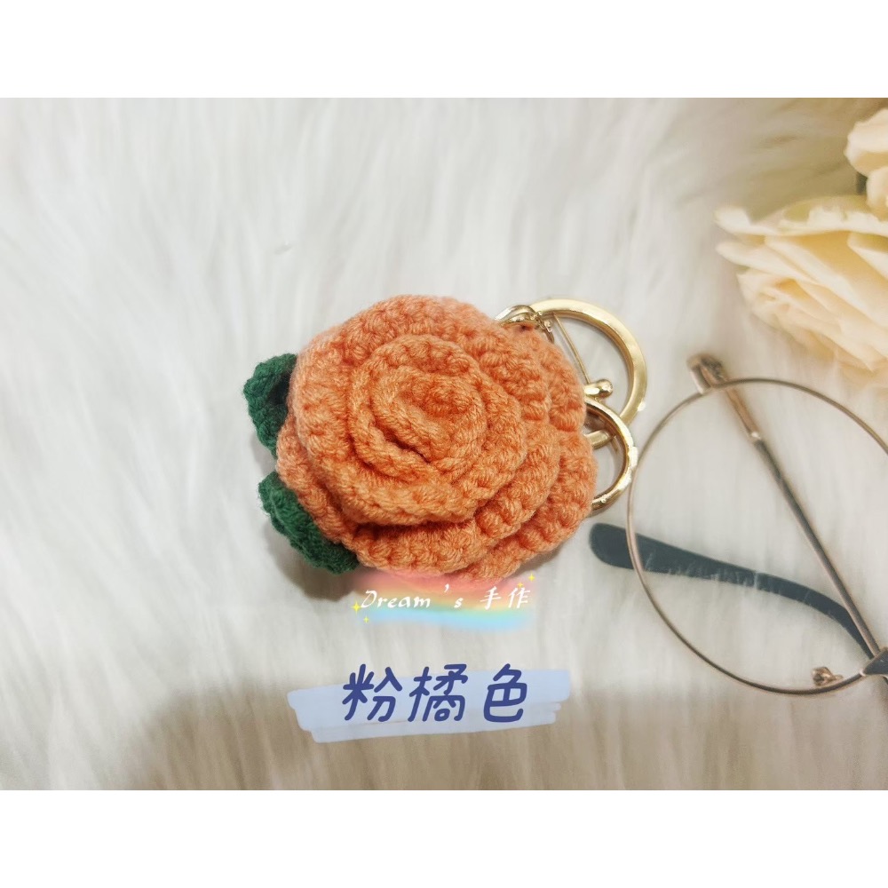 💖Dream’s 手作💖山茶花小香風毛線編織吊飾，幸運吊飾、手機吊飾、鑰匙圈吊飾、婚禮小物-細節圖6