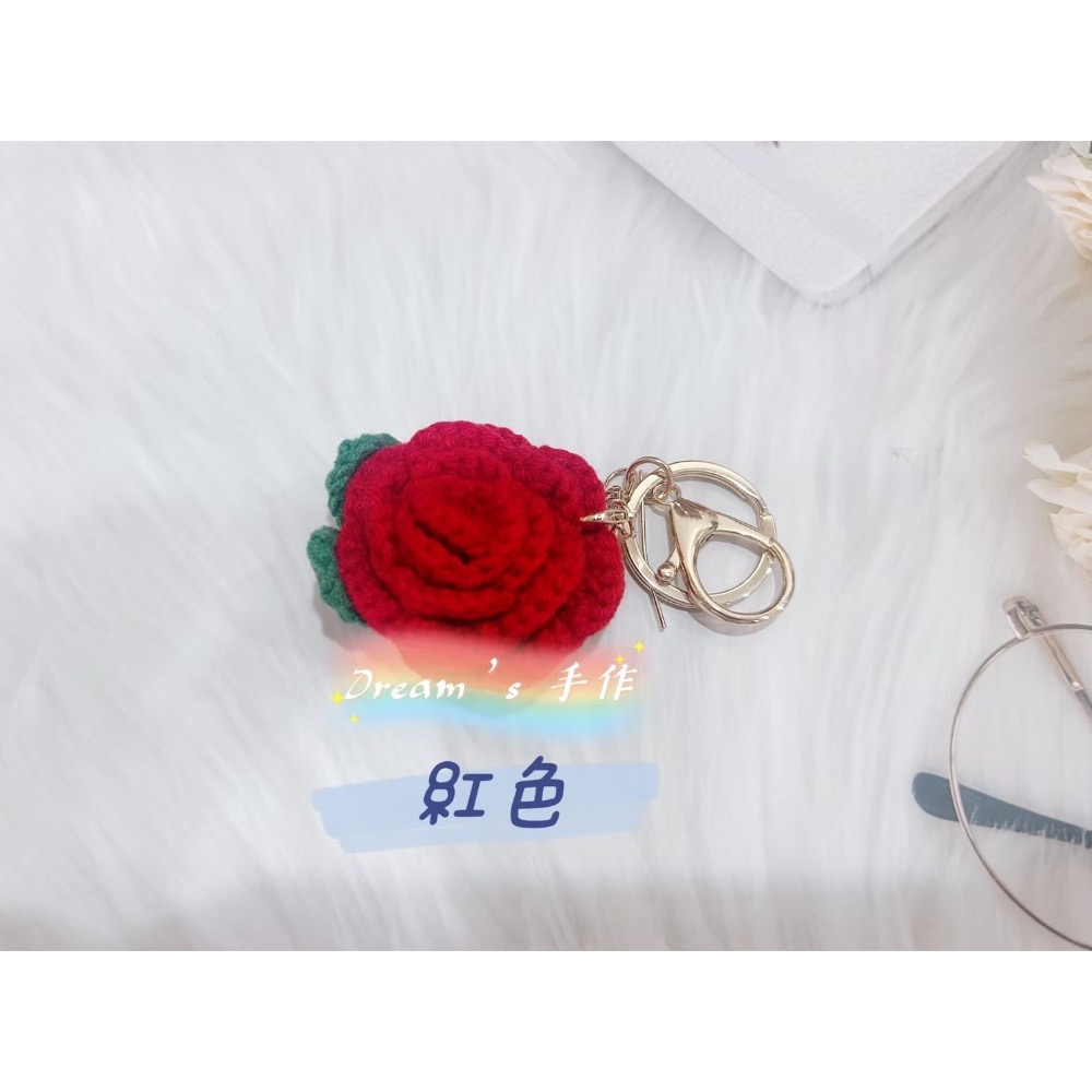 💖Dream’s 手作💖山茶花小香風毛線編織吊飾，幸運吊飾、手機吊飾、鑰匙圈吊飾、婚禮小物-規格圖10