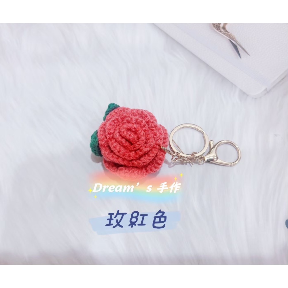 💖Dream’s 手作💖山茶花小香風毛線編織吊飾，幸運吊飾、手機吊飾、鑰匙圈吊飾、婚禮小物-規格圖10