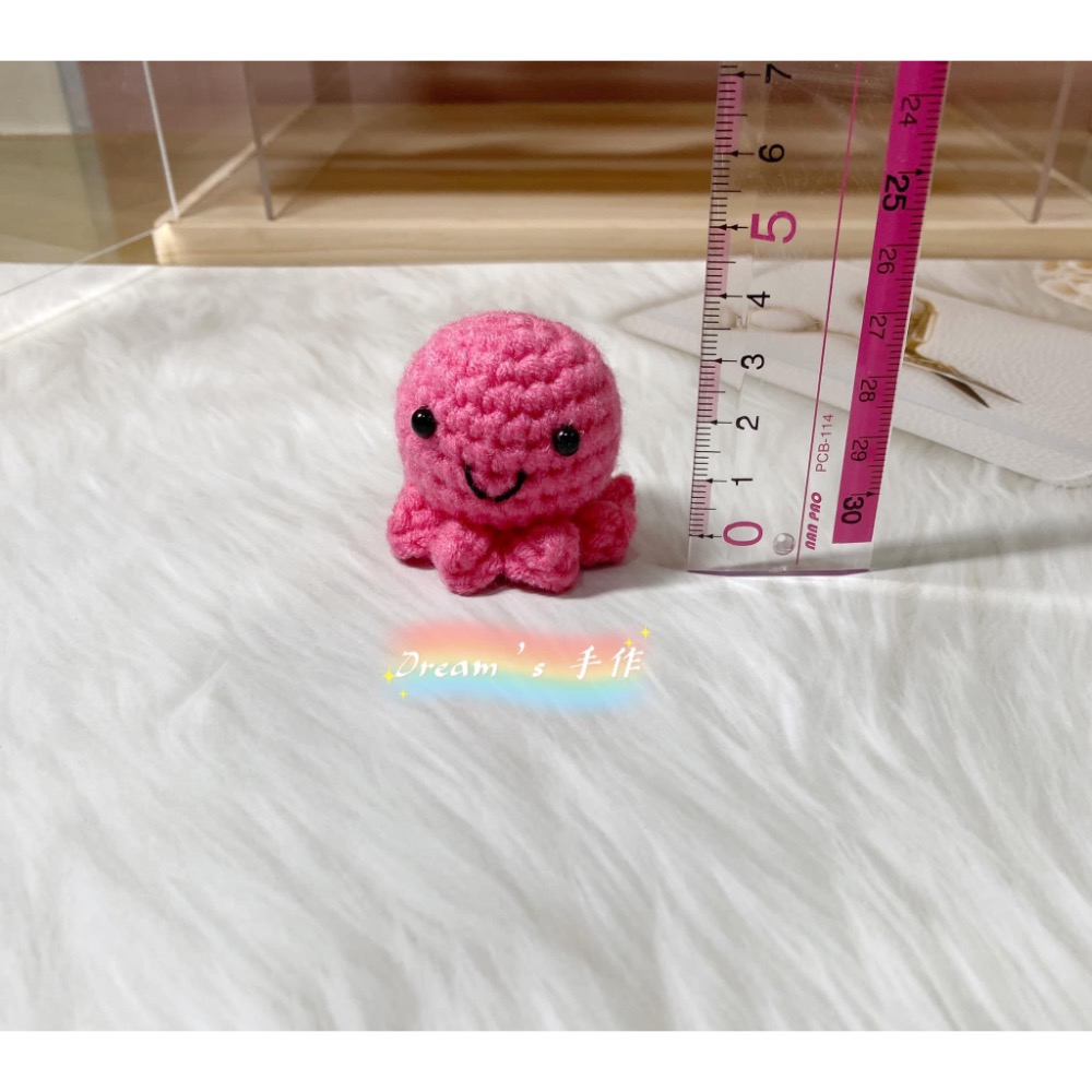 💖Dream’s 手作💖DIY手工毛線編織-小章魚吊飾成品，手機吊飾，鑰匙圈吊飾，小吊飾，婚禮小物-細節圖4