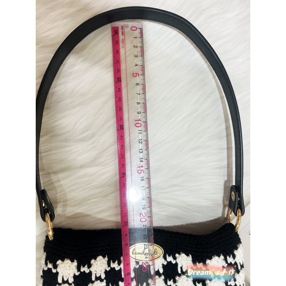 💖Dream’s 手作💖千鳥格毛線編織肩背包、小廢包、萬用袋-細節圖8