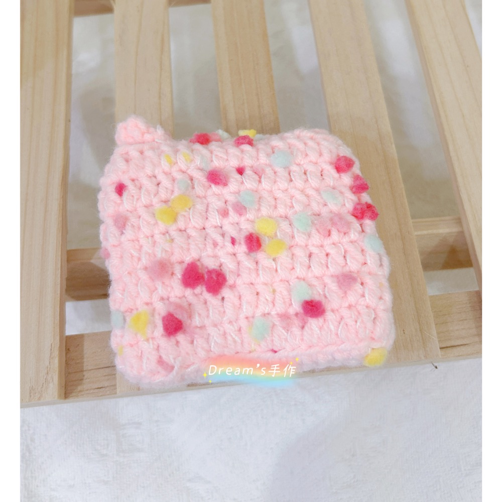 💖Dream’s 手作💖毛線編織・豆豆糖耳機包  磁釦開合設計 剛剛好裝 AirPods、小物、銅板-細節圖3
