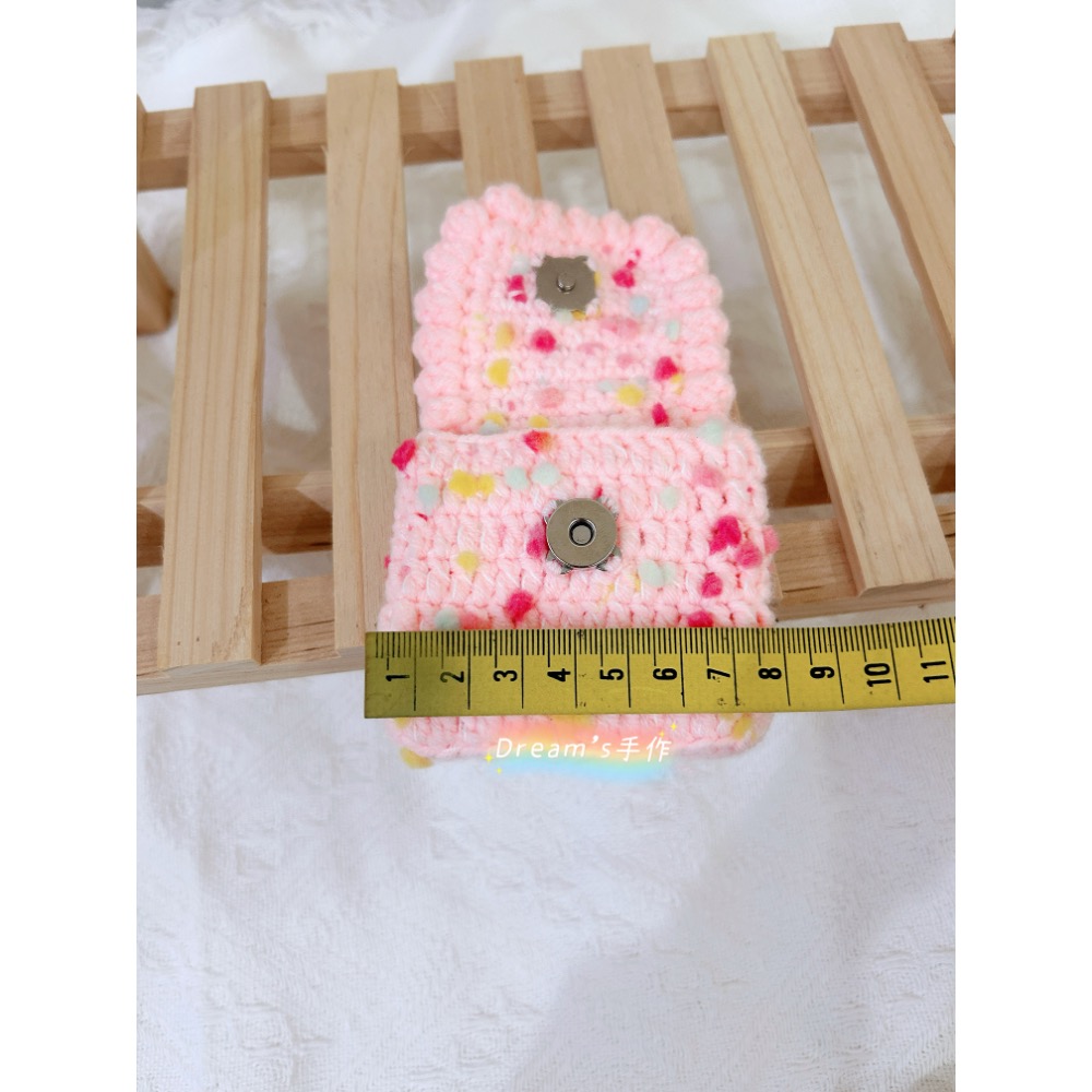 💖Dream’s 手作💖毛線編織・豆豆糖耳機包  磁釦開合設計 剛剛好裝 AirPods、小物、銅板-細節圖6