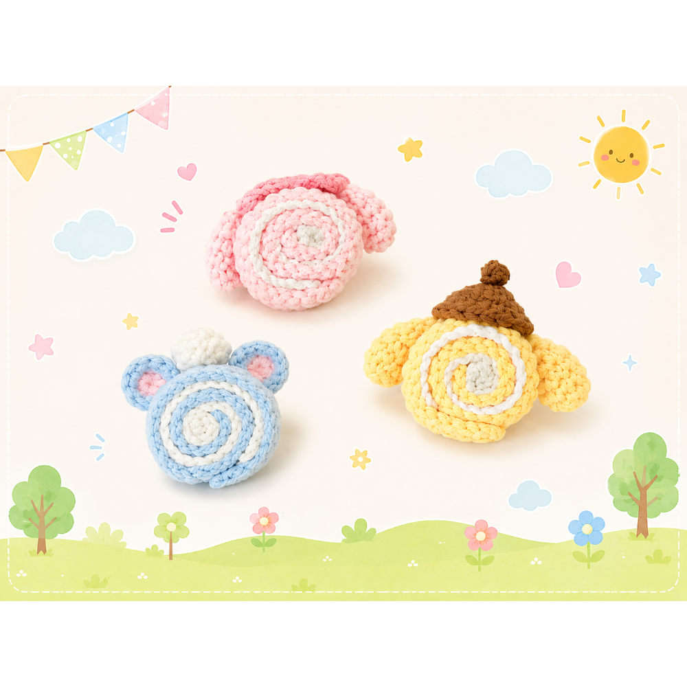 💕Dream’s手作💕 🍮布丁狗｜🎀美樂蒂｜🐭料理鼠王 手工毛線吊飾｜療癒系編織小物｜包包掛飾爆萌登場✨-細節圖2