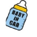 baby in car 車內有寶寶可愛造型反光汽車貼紙-規格圖7