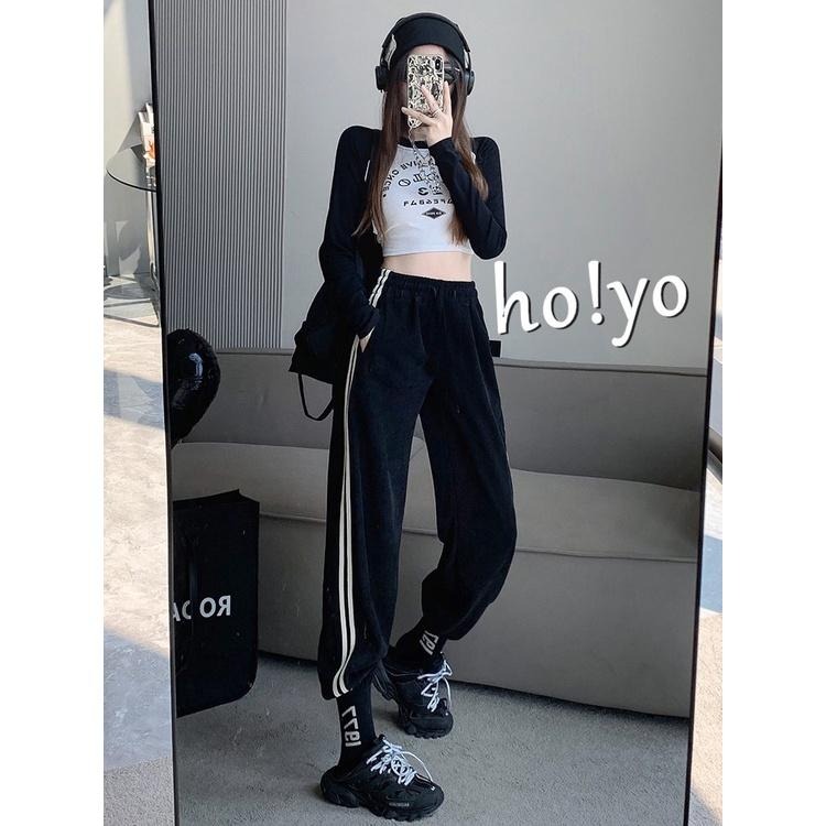 保暖德絨面料 秋冬 鬆緊彈力 高腰 休閒褲 休閒長褲 保暖褲 暖暖褲 束口褲 縮口褲 運動褲 長褲女 哈倫褲 工作褲-細節圖4