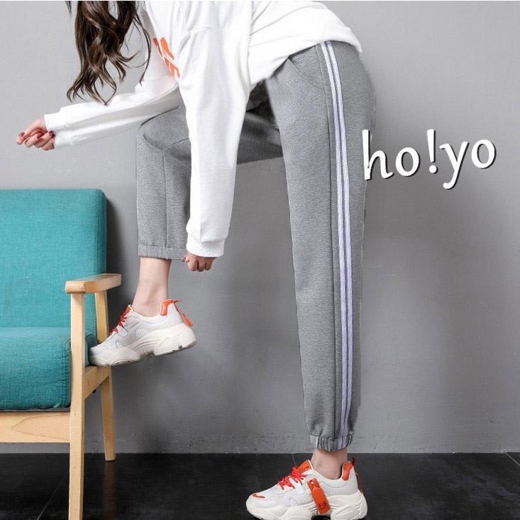 保暖德絨面料 秋冬 鬆緊彈力 高腰 休閒褲 休閒長褲 保暖褲 暖暖褲 束口褲 縮口褲 運動褲 長褲女 哈倫褲 工作褲-細節圖5