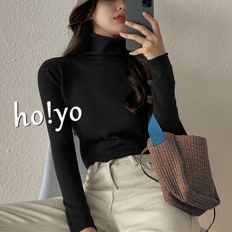 韓系大彈力 顯瘦修身百搭 純色 半高領 立領打底衫 親膚柔軟 緊身衣 內搭衣 長袖T恤 素T 保暖衣 面膜T 長袖上衣-細節圖5