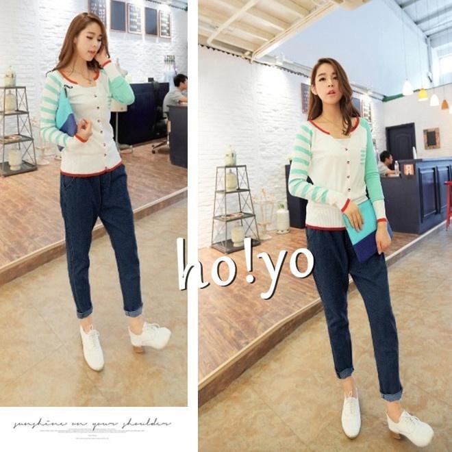 自訂🇹🇼高腰顯瘦超彈力 牛仔長褲  中大尺碼 牛仔褲 百搭 哈倫褲 男友褲 鬆緊長褲 寬鬆長褲 工作褲 休閒褲 休閒長褲-細節圖6