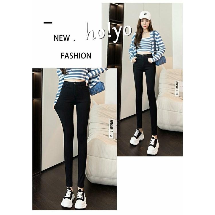 S-2XL獨家訂製🇹🇼 台灣現貨超彈力 -5KG顯瘦長褲 工作褲 黑褲 高腰鬆緊帶拉鏈 上班族 內搭褲 鉛筆褲 緊身褲-細節圖4