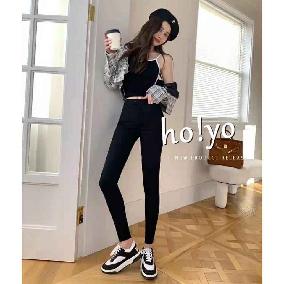 S-2XL獨家訂製🇹🇼 台灣現貨超彈力 -5KG顯瘦長褲 工作褲 黑褲 高腰鬆緊帶拉鏈 上班族 內搭褲 鉛筆褲 緊身褲-細節圖5