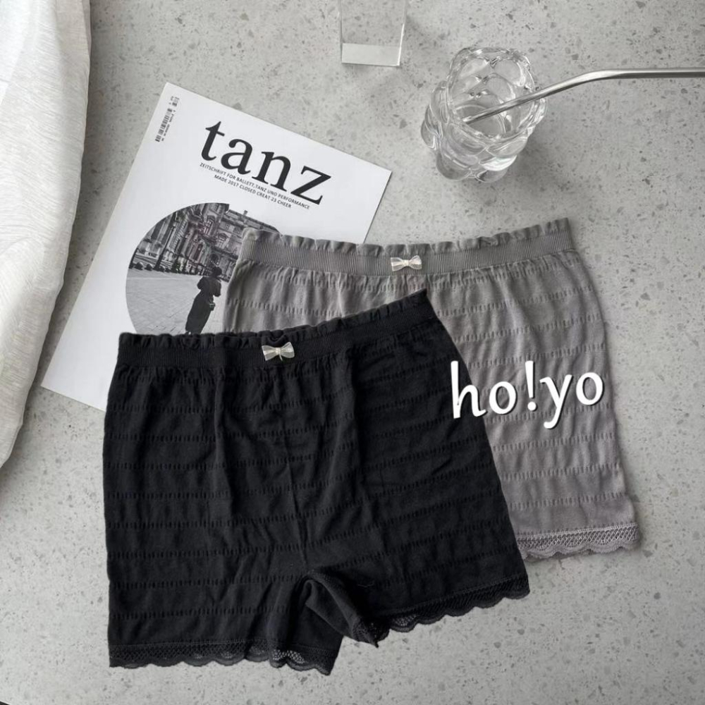 2入裝日系原單 親膚高彈 安全褲 高腰加襠 免穿內褲 蕾絲性感 防走光 平口褲 排汗吸濕 木耳邊 無縫無痕內褲  打底褲-細節圖2