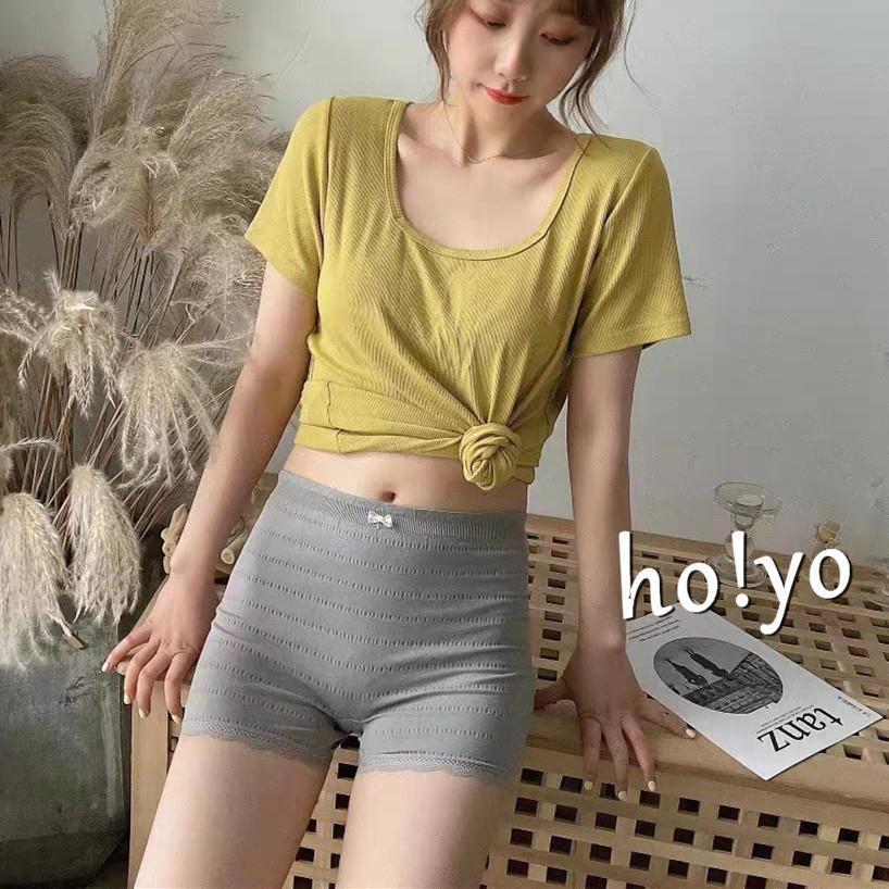 2入裝日系原單 親膚高彈 安全褲 高腰加襠 免穿內褲 蕾絲性感 防走光 平口褲 排汗吸濕 木耳邊 無縫無痕內褲  打底褲-細節圖4