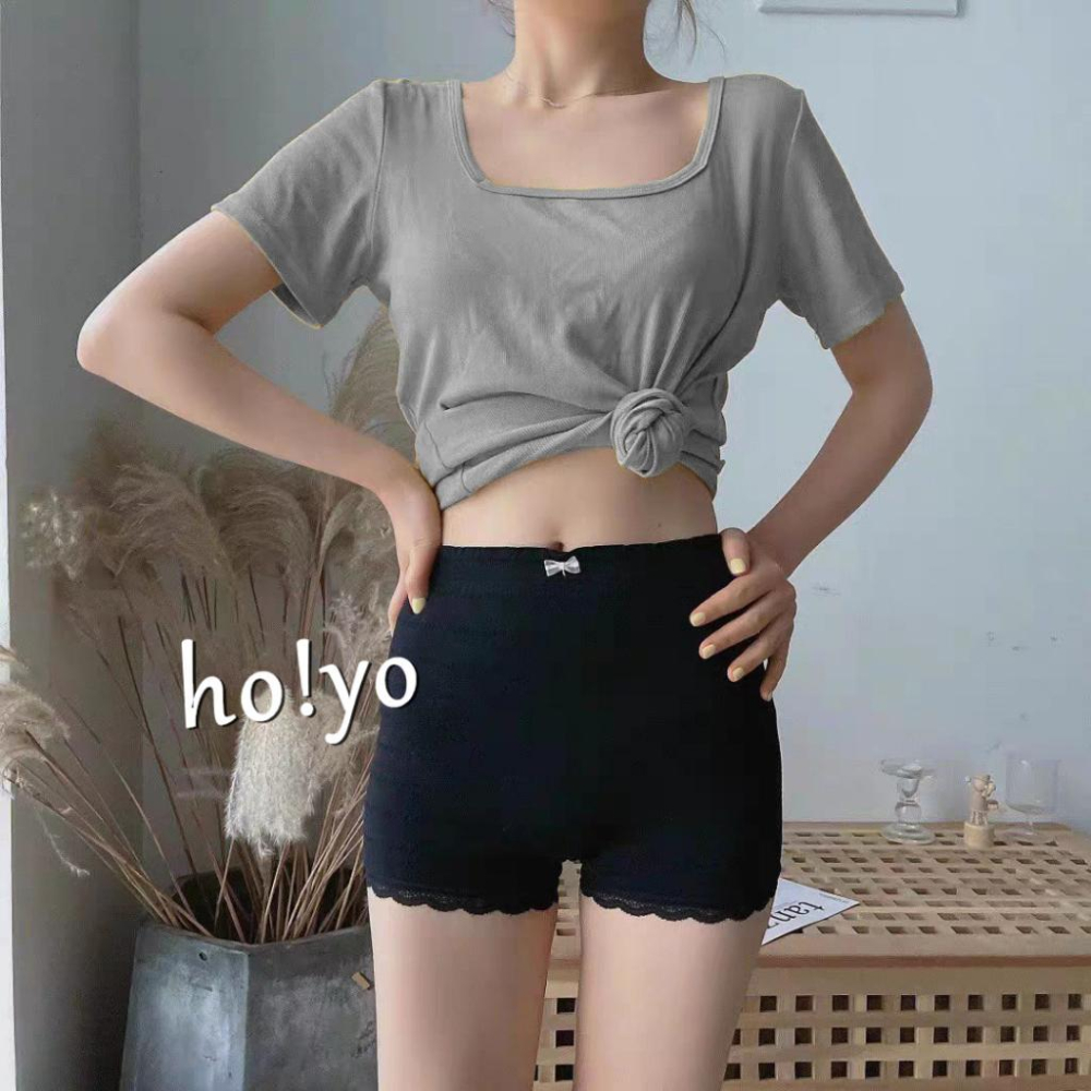 2入裝日系原單 親膚高彈 安全褲 高腰加襠 免穿內褲 蕾絲性感 防走光 平口褲 排汗吸濕 木耳邊 無縫無痕內褲  打底褲-細節圖5