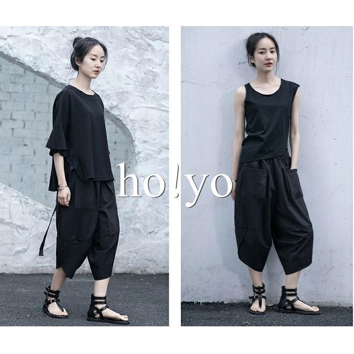 台灣現貨🇹🇼寬鬆透氣 鬆緊高腰 哈倫褲 棉麻褲 七分褲 八分褲 顯瘦修身 闊腿褲 飛鼠褲 花苞褲 寬褲 棉麻寬褲 休閒褲-細節圖3