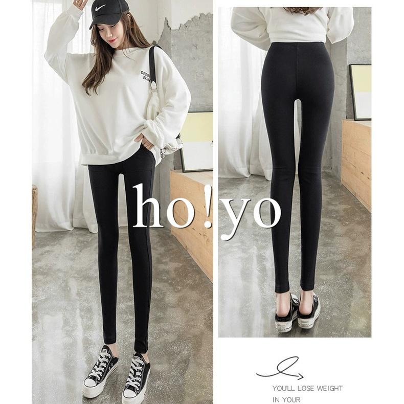 台灣現貨🇹🇼高腰大尺碼 莫代爾 口袋內搭褲 超彈力顯瘦 內搭褲女 打底褲 黑褲休閒 長褲  運動褲 褲子 緊身褲 瑜伽褲-細節圖7