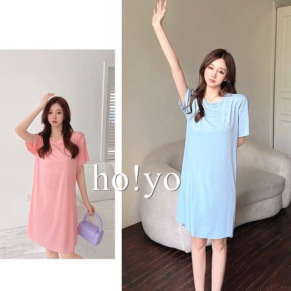 台灣現貨🇹🇼涼感親膚 抖抖 冰絲睡衣 連衣裙 睡裙 睡衣裙性感睡衣 睡衣套裝 睡衣裙 居家服 家居服 休閒套裝 短袖睡衣-細節圖7