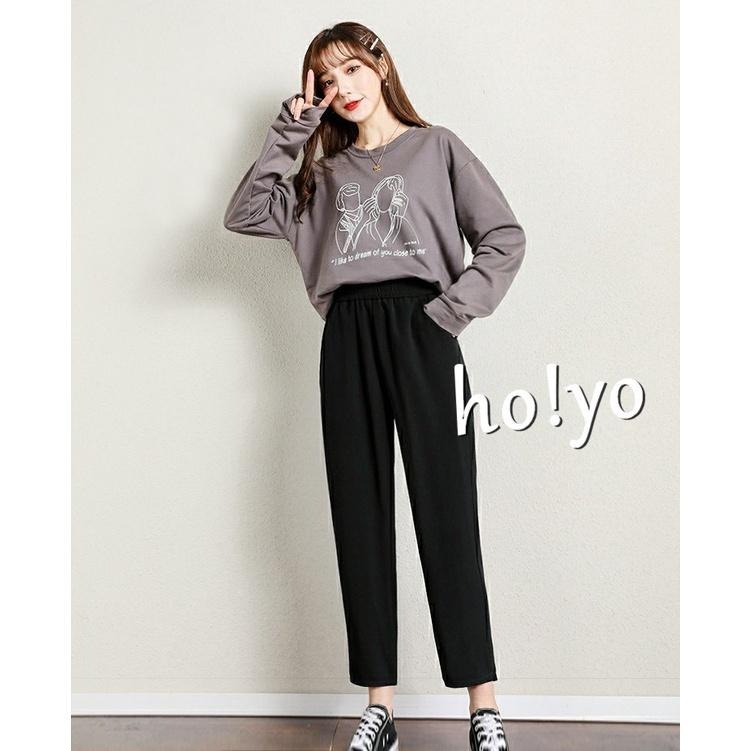 高腰日系 口袋哈倫褲 老爺褲 透氣冰絲涼感 休閒褲 休閒長褲 寬褲 顯瘦修身 超彈力女生長褲 居家 素色百搭長褲 運動褲-細節圖7