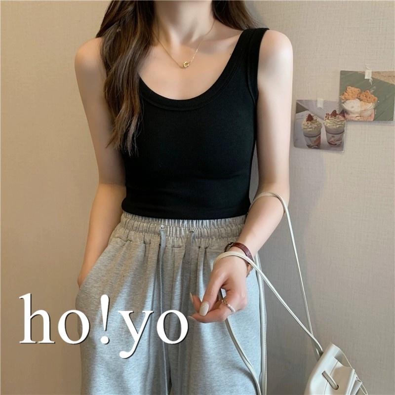 韓系顯瘦彈性 U領螺紋背心  內搭外穿 美胸吊帶背心 寬肩帶 打底衫 無袖背心圓領背心 小可愛文胸 睡衣素T女裝四季百搭-細節圖6