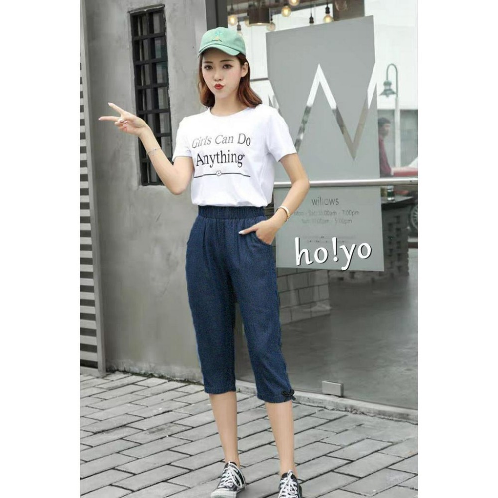 日系鬆緊高腰 超彈力大口袋 寬鬆 哈倫褲 七分褲 縮口褲 束口褲 休閒長褲 休閒褲 大尺碼褲子 運動褲 女生褲子長褲褲子-細節圖5