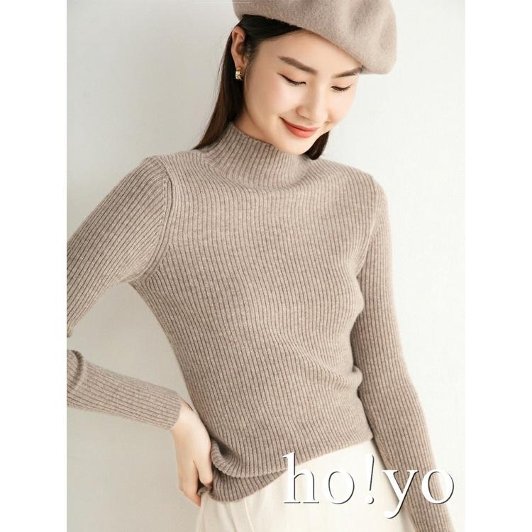 台灣現貨🇹🇼柔軟親膚 包芯紗 半高領 立領 針織衫 坑條貼身毛衣 修身打底衫 保暖 顯瘦性感百搭 針織上衣 女生長袖上衣-細節圖6