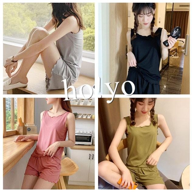 台灣現貨🇹🇼氣質簡約 冰絲睡衣涼感 性感睡衣 居家服  家居服 睡衣 可愛 睡衣女 木耳邊睡衣 居家睡衣 睡衣裙性感睡衣-細節圖2