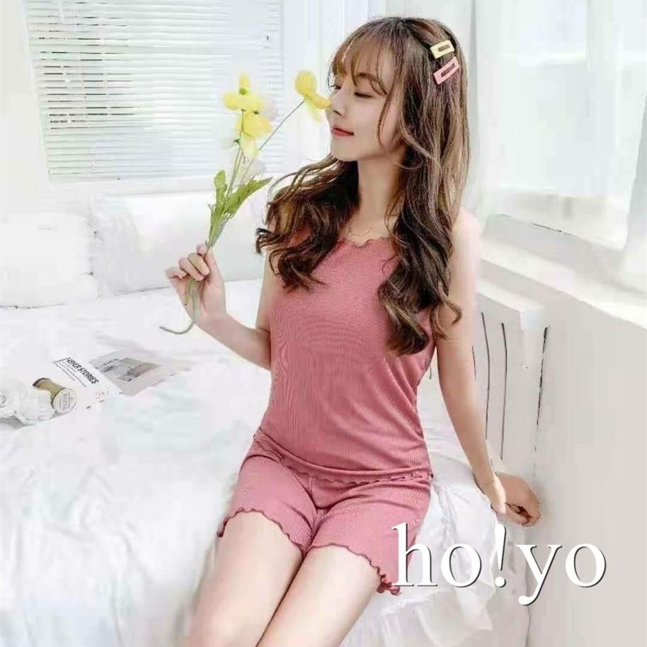 台灣現貨🇹🇼氣質簡約 冰絲睡衣涼感 性感睡衣 居家服  家居服 睡衣 可愛 睡衣女 木耳邊睡衣 居家睡衣 睡衣裙性感睡衣-細節圖3