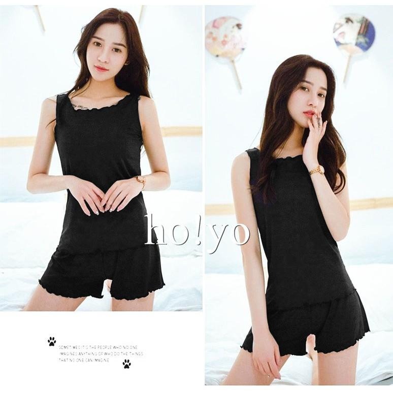 台灣現貨🇹🇼氣質簡約 冰絲睡衣涼感 性感睡衣 居家服  家居服 睡衣 可愛 睡衣女 木耳邊睡衣 居家睡衣 睡衣裙性感睡衣-細節圖6