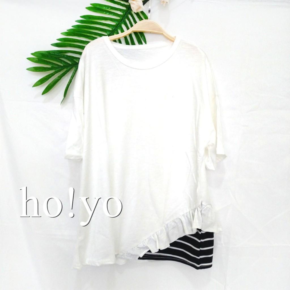 台灣現貨5色 竹節棉 拼接上衣 短袖t恤 大學T 短袖上衣 寬鬆 T恤 女 假兩件上衣  寬鬆上衣 短袖女 大尺碼上衣-細節圖6