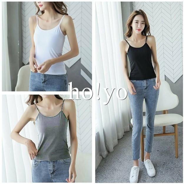 台灣現貨🇹🇼 U領 透氣棉質 細肩帶背心 高彈力 素面 打底衫 打底衣  內搭上衣  小可愛 無袖上衣 背心女 睡衣-細節圖2