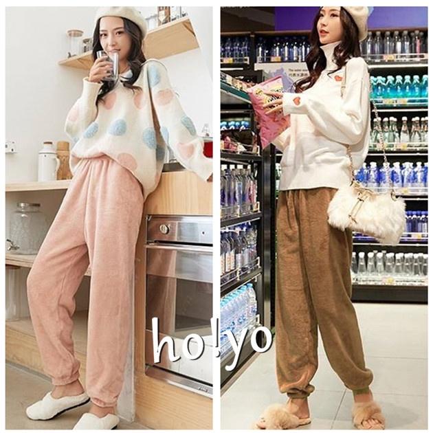 台灣現貨🇹🇼 保暖褲 暖暖褲 珊瑚絨 睡褲 睡衣冬天 長褲 刷毛褲 保暖睡衣 保暖長褲 居家褲 內睡衣 珊瑚絨睡衣-細節圖5