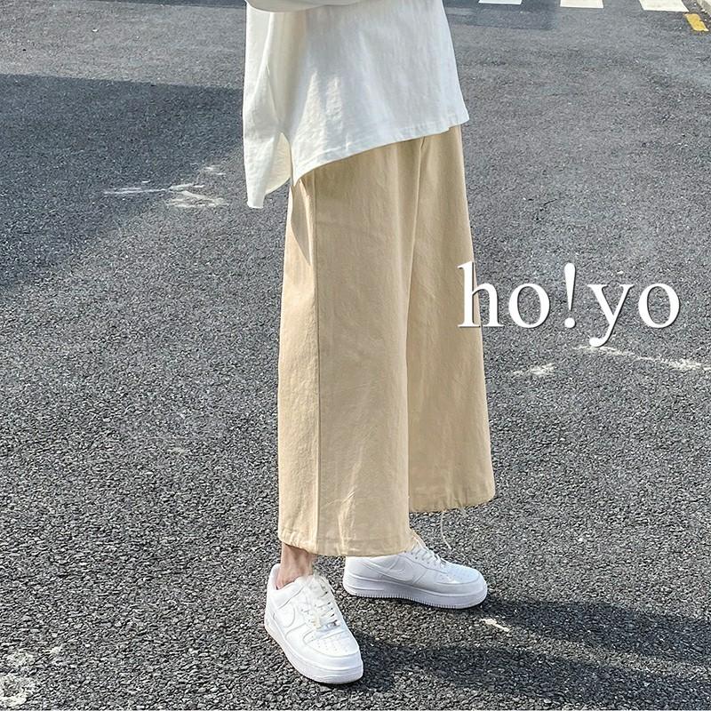 台灣現貨7色 百搭口袋 棉麻 寬褲 女 顯瘦 A字寬褲 九分褲 大尺碼 寬鬆休閒褲 休閒長褲 闊腿褲 長褲 高腰褲 褲子-細節圖5