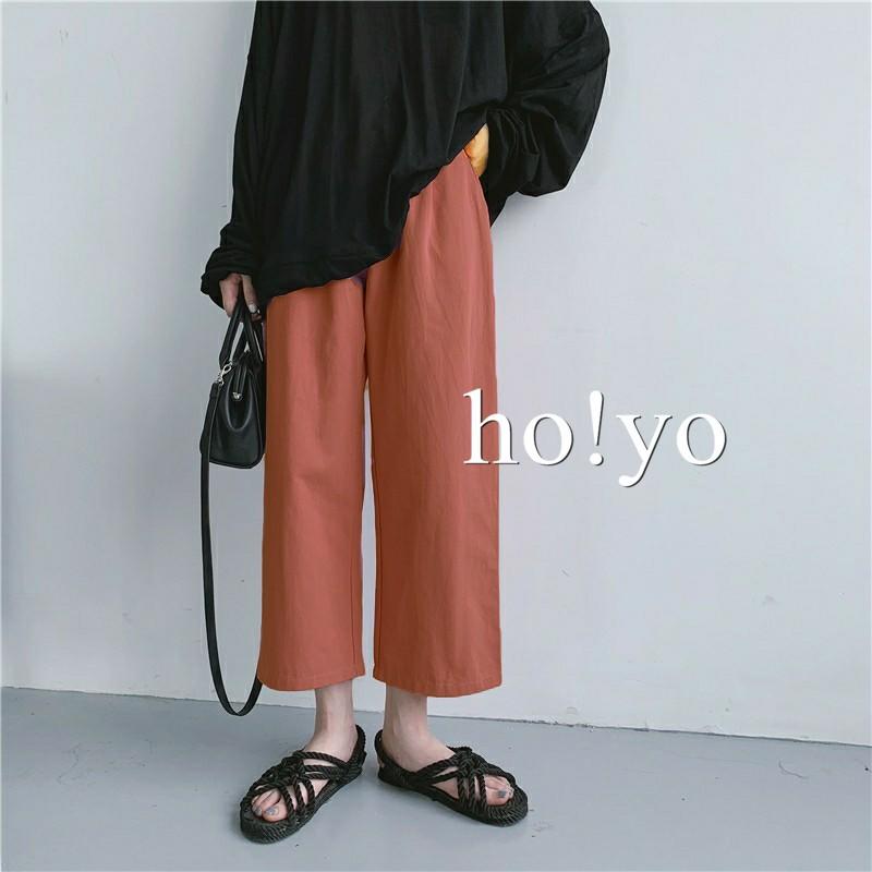 台灣現貨7色 百搭口袋 棉麻 寬褲 女 顯瘦 A字寬褲 九分褲 大尺碼 寬鬆休閒褲 休閒長褲 闊腿褲 長褲 高腰褲 褲子-細節圖8