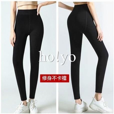 高腰 九分 刷毛 加絨 內搭褲 黑褲 長褲 褲襪 內搭長褲 保暖 透氣 防走光 打底褲 百搭 厚褲襪 暖暖褲 刷毛褲-細節圖4