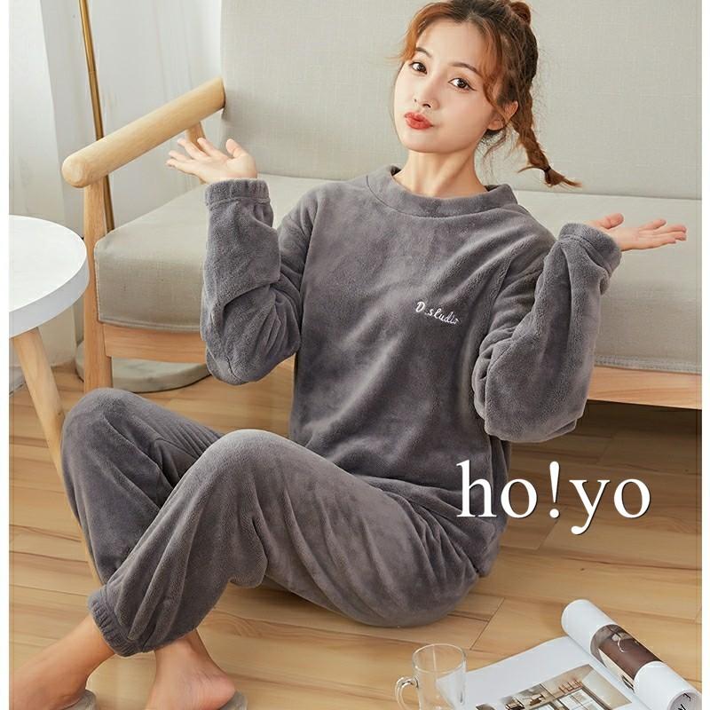 台灣現貨🇹🇼仙女暖暖套裝 珊瑚絨 冬天睡衣 保暖睡衣 套裝睡衣 兩件式睡衣 長袖 睡衣 居家服 成套睡衣 睡衣女 家居服-細節圖3