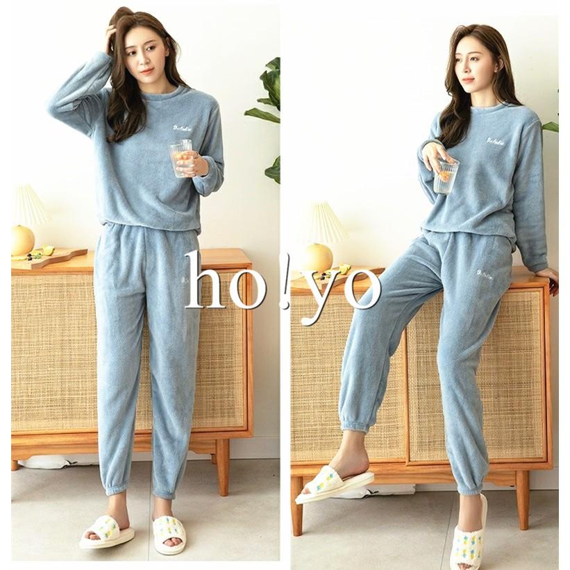 台灣現貨🇹🇼仙女暖暖套裝 珊瑚絨 冬天睡衣 保暖睡衣 套裝睡衣 兩件式睡衣 長袖 睡衣 居家服 成套睡衣 睡衣女 家居服-細節圖6