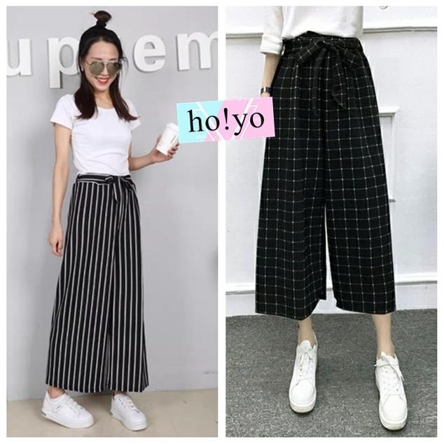 現貨🇹🇼 韓系綁帶 高腰寬褲 百搭 韓妞 闊腿褲 A字寬褲 休閒褲 大尺碼 九分寬褲 顯瘦長褲 女生褲子 女裝工裝褲-細節圖3