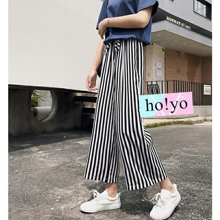 現貨🇹🇼 韓系綁帶 高腰寬褲 百搭 韓妞 闊腿褲 A字寬褲 休閒褲 大尺碼 九分寬褲 顯瘦長褲 女生褲子 女裝工裝褲-細節圖4