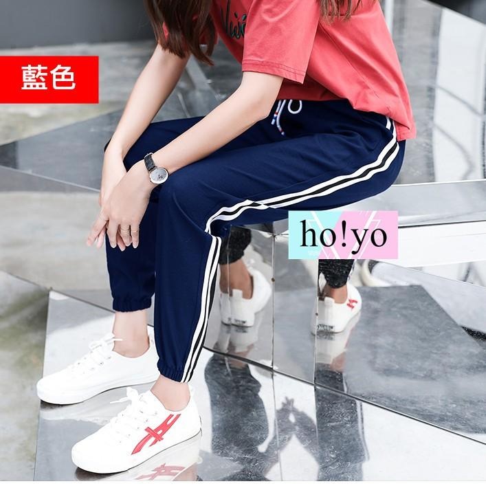 【台灣現貨】原宿風  束口褲 縮口褲 運動褲 哈倫褲  兩側口袋 鬆緊帶  休閒長褲 休閒褲 工作褲 兩線褲-細節圖3