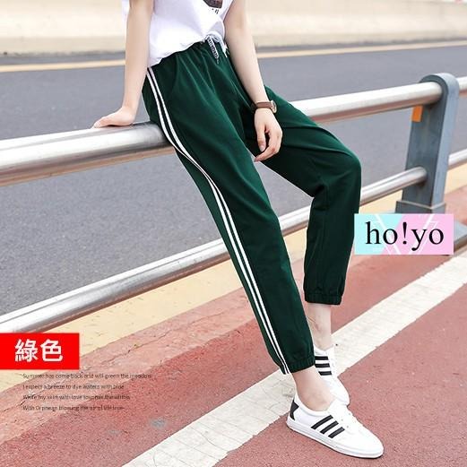 【台灣現貨】原宿風  束口褲 縮口褲 運動褲 哈倫褲  兩側口袋 鬆緊帶  休閒長褲 休閒褲 工作褲 兩線褲-細節圖6