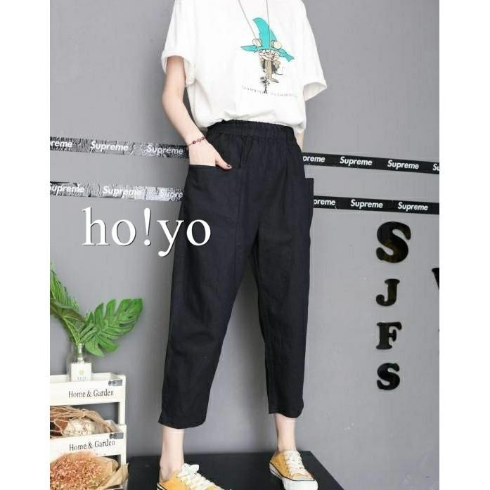 7色 熱銷款🇹🇼 寬鬆 百搭 顯瘦 哈倫褲 口袋 老爺褲 闊腿褲 棉麻長褲女 休閒褲 鬆緊帶 寬褲 蘿蔔褲 工裝褲-細節圖5