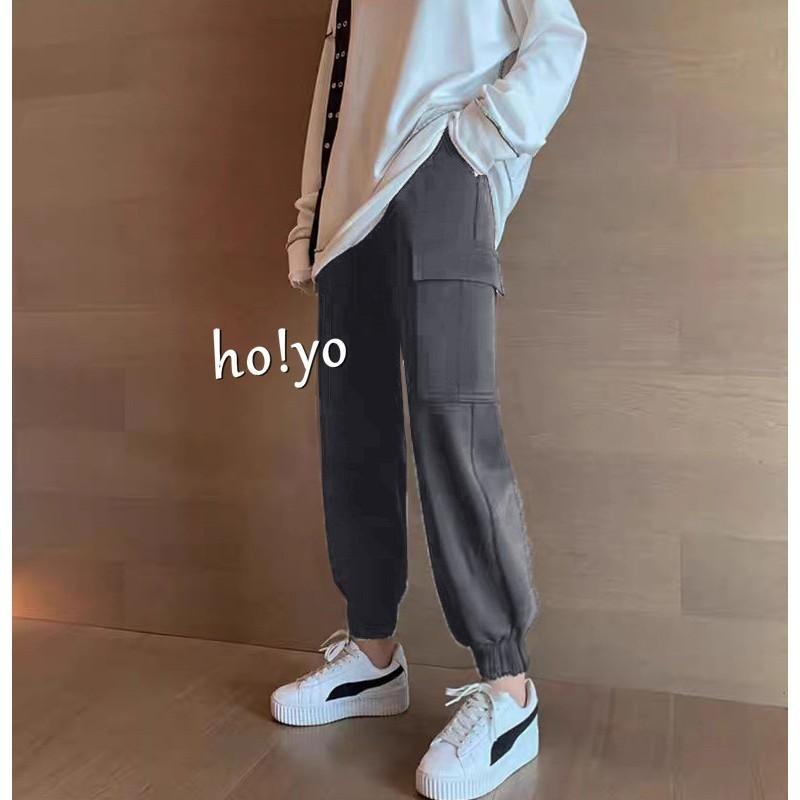 加厚🔥保暖刷毛工作褲 工裝褲 刷毛褲 高腰鬆緊 保暖褲 加絨 長褲 闊腿褲 刷毛 棉褲 縮口褲 束口褲 保暖 休閒褲-細節圖8