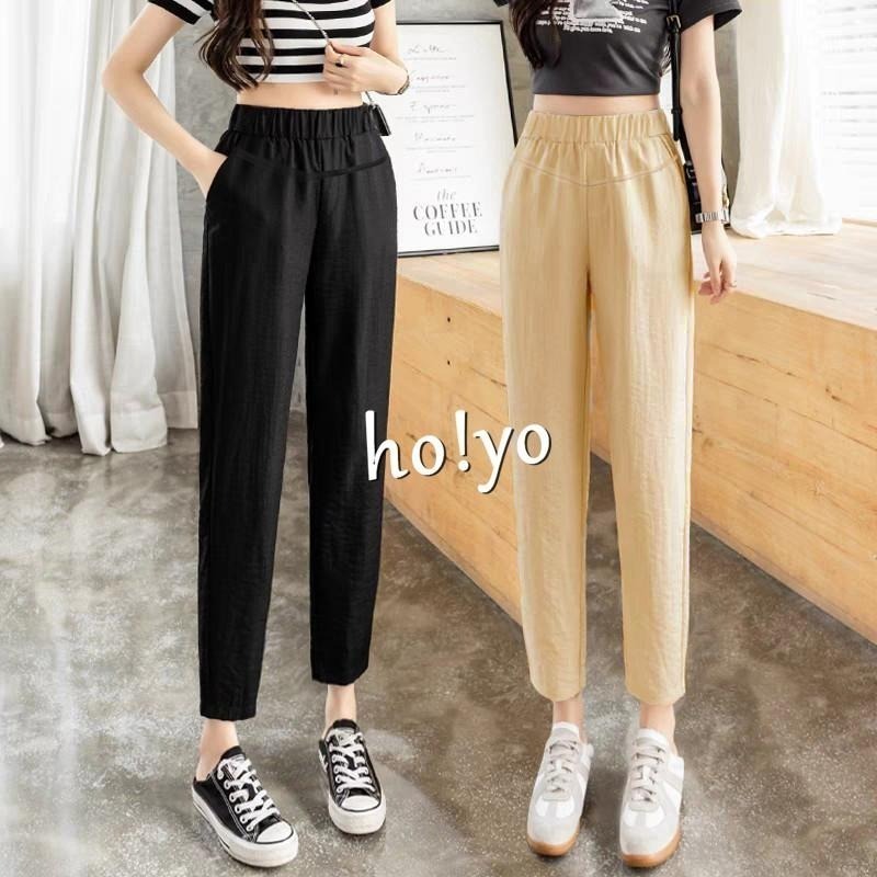 9色任選🌈熱銷現貨 超彈力 顯瘦 老爺褲 寬鬆哈倫褲 多巴胺穿搭 休閒長褲 休閒褲 口袋哈倫褲 工作褲 AB褲-細節圖2