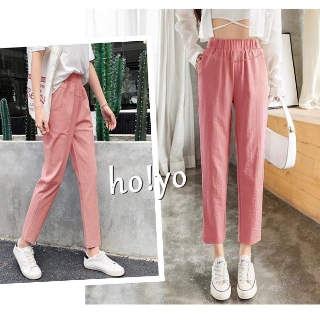 9色任選🌈熱銷現貨 超彈力 顯瘦 老爺褲 寬鬆哈倫褲 多巴胺穿搭 休閒長褲 休閒褲 口袋哈倫褲 工作褲 AB褲-細節圖3