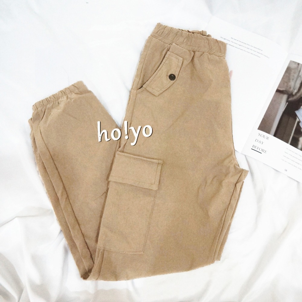 現貨熱銷🇹🇼超顯瘦彈力透氣 高腰鬆緊挺版 側口袋工作褲 工裝褲 工作褲女 休閒褲 休閒長褲 束口褲 縮口褲 顯瘦長褲-規格圖9